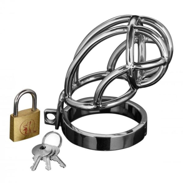 captus-stainless-steel-locking-chastity-cage.jpg Captus Stainless Steel Locking Chastity Cage - Image 1