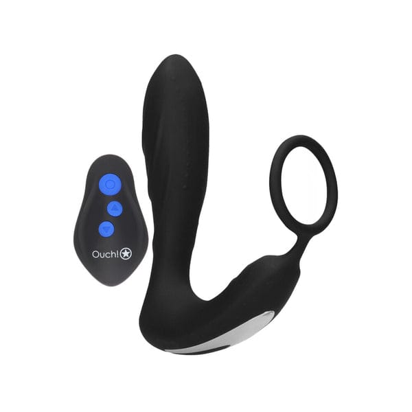 ouch-e-stimulation-and-vibration-butt-plug-and-cock-ring.jpg Ouch E Stimulation And Vibration Butt Plug And Cock Ring - Image 1